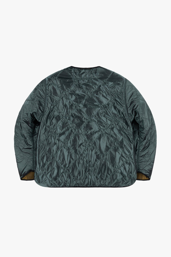 Signature Patchwork Wool Cropped Quilt - Moss / Mineral Green