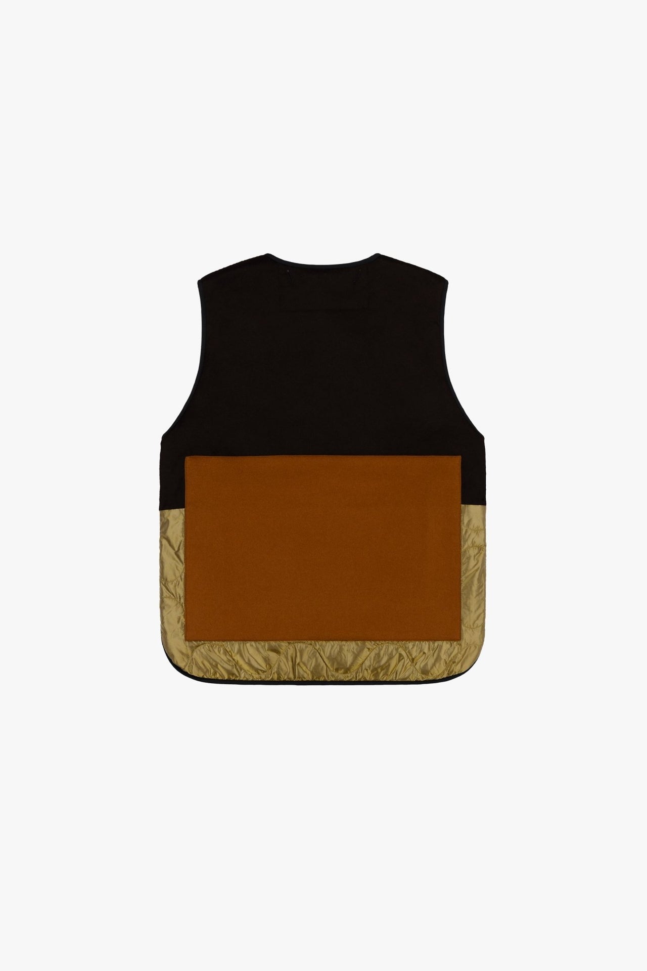 Signature Patchwork Wool Vest - Moss & Chocolate / Olive