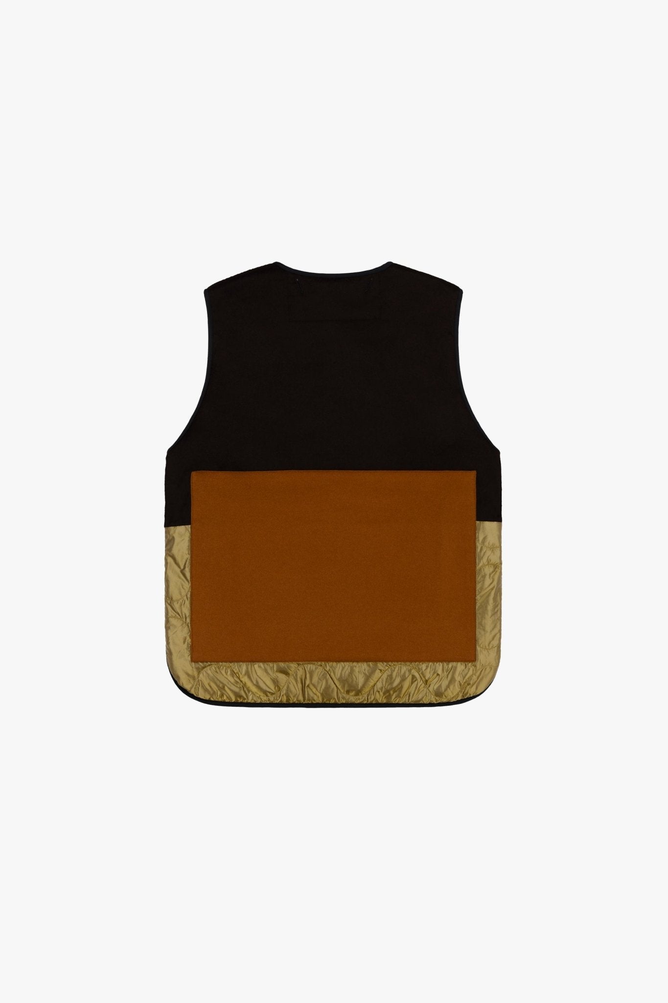 Signature Patchwork Wool Vest - Moss & Chocolate / Olive