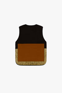 Signature Patchwork Wool Vest - Moss & Chocolate / Olive