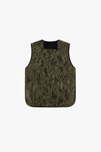 Signature Patchwork Wool Vest - Moss & Chocolate / Olive