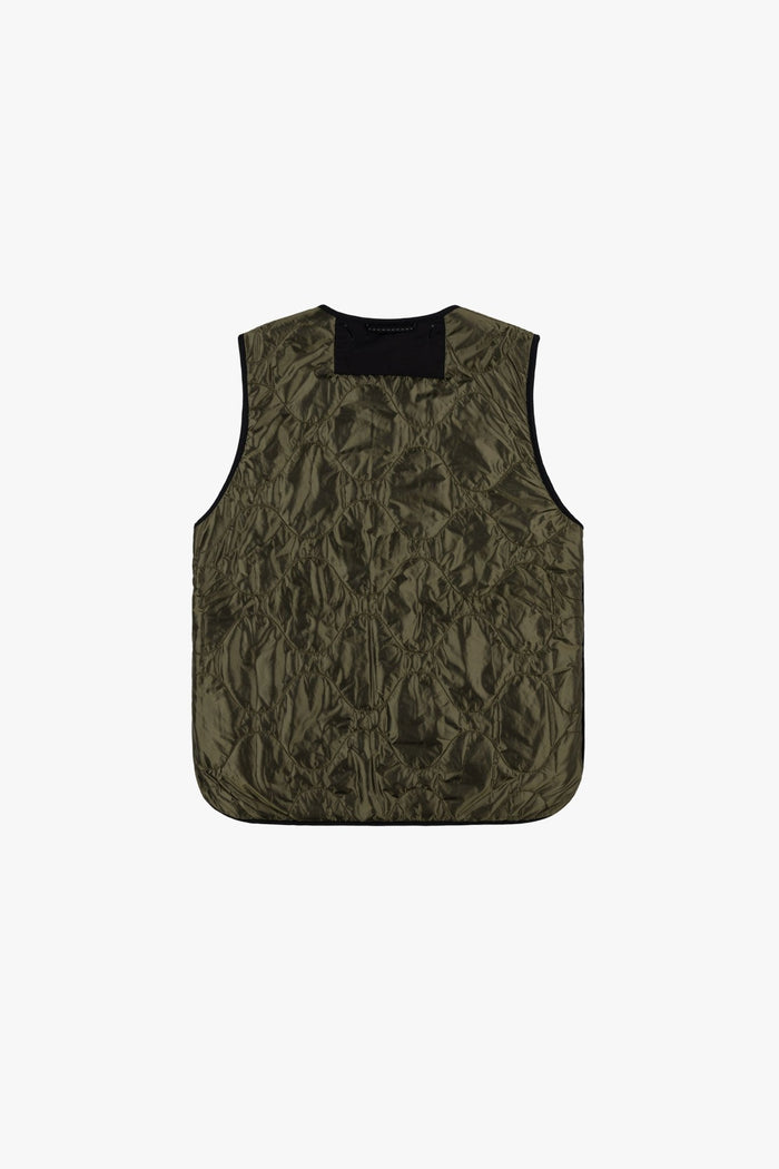 Signature Patchwork Wool Vest - Moss & Chocolate / Olive