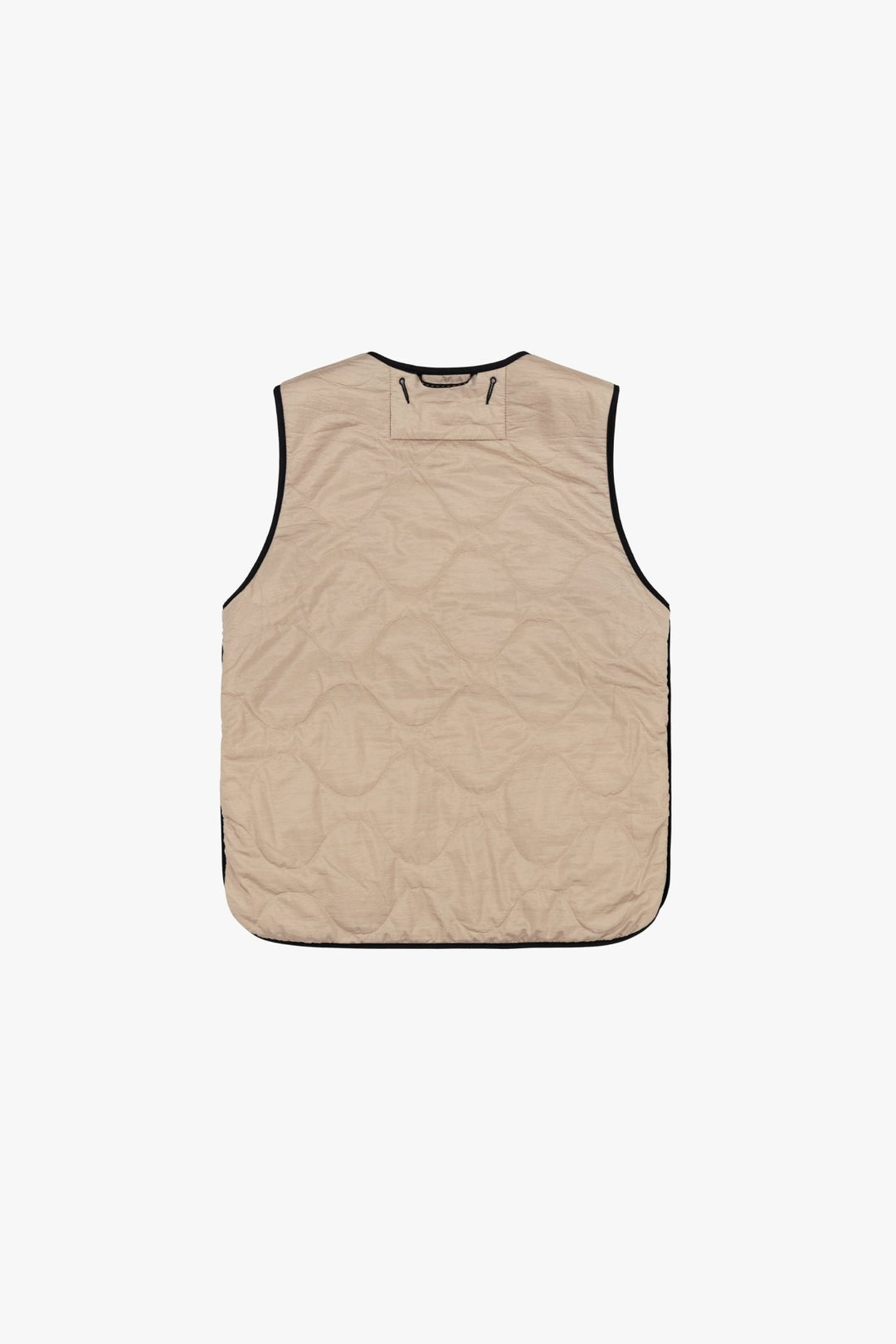 Signature Patchwork Wool Vest - Stone & Mocha Brown / Stone