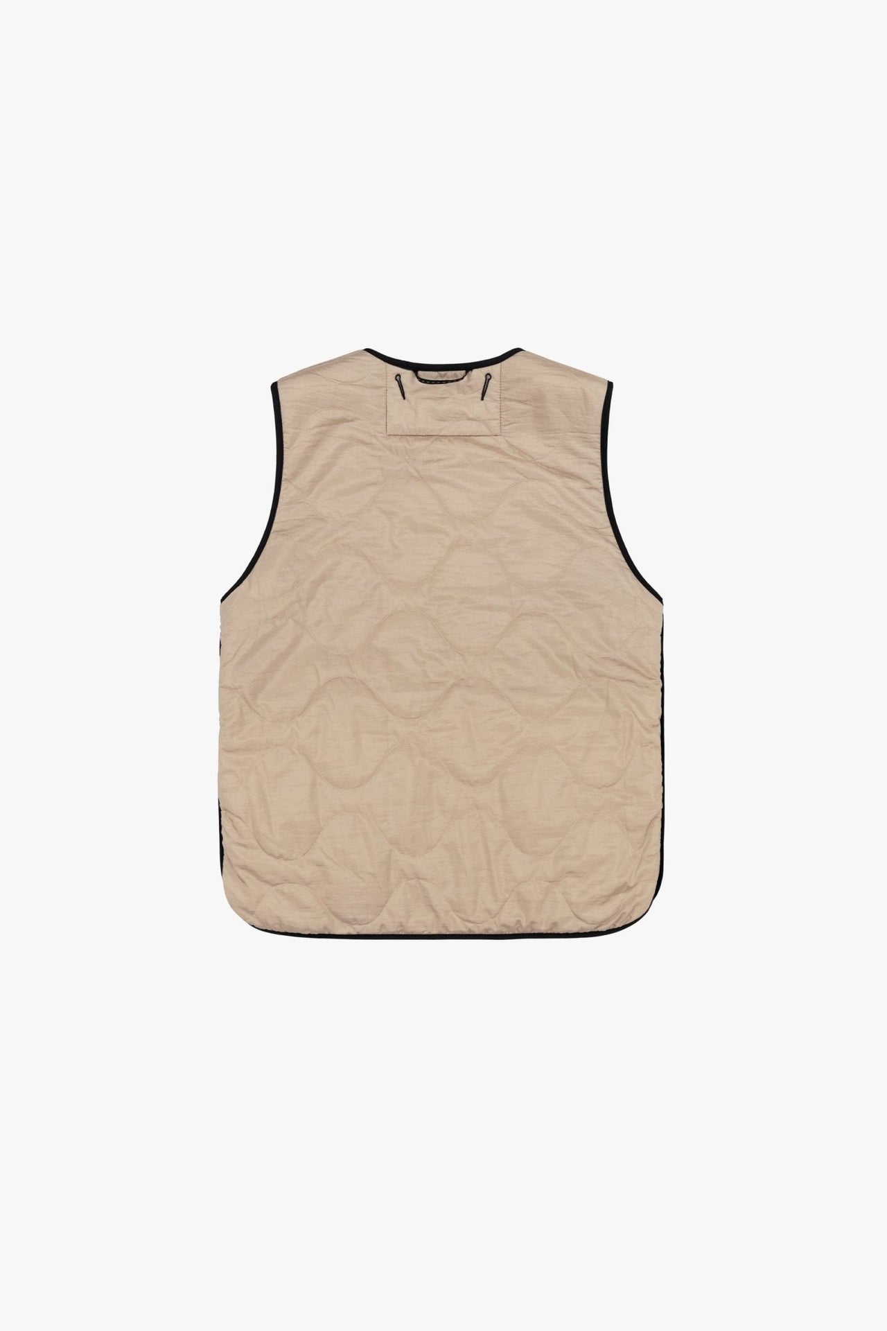 Signature Patchwork Wool Vest - Stone & Mocha Brown / Stone