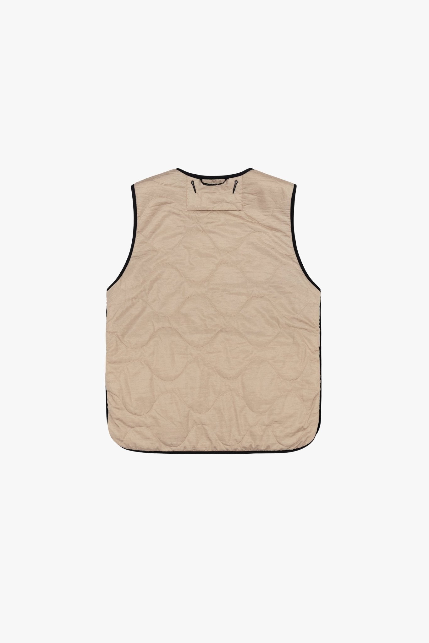 Signature Patchwork Wool Vest - Stone & Mocha Brown / Stone