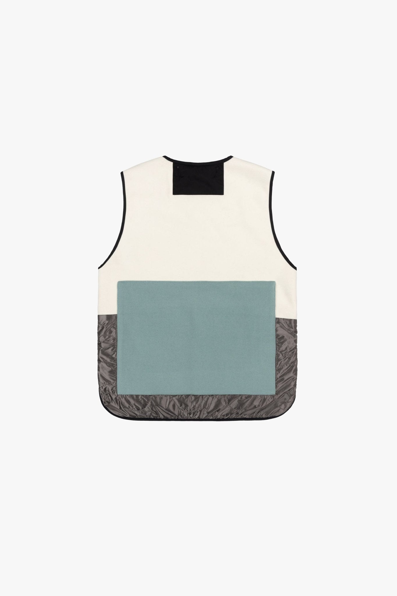 Signature Patchwork Wool Vest - Heather Grey & Ivory / Black