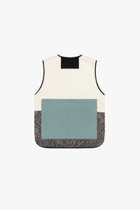 Signature Patchwork Wool Vest - Heather Grey & Ivory / Black