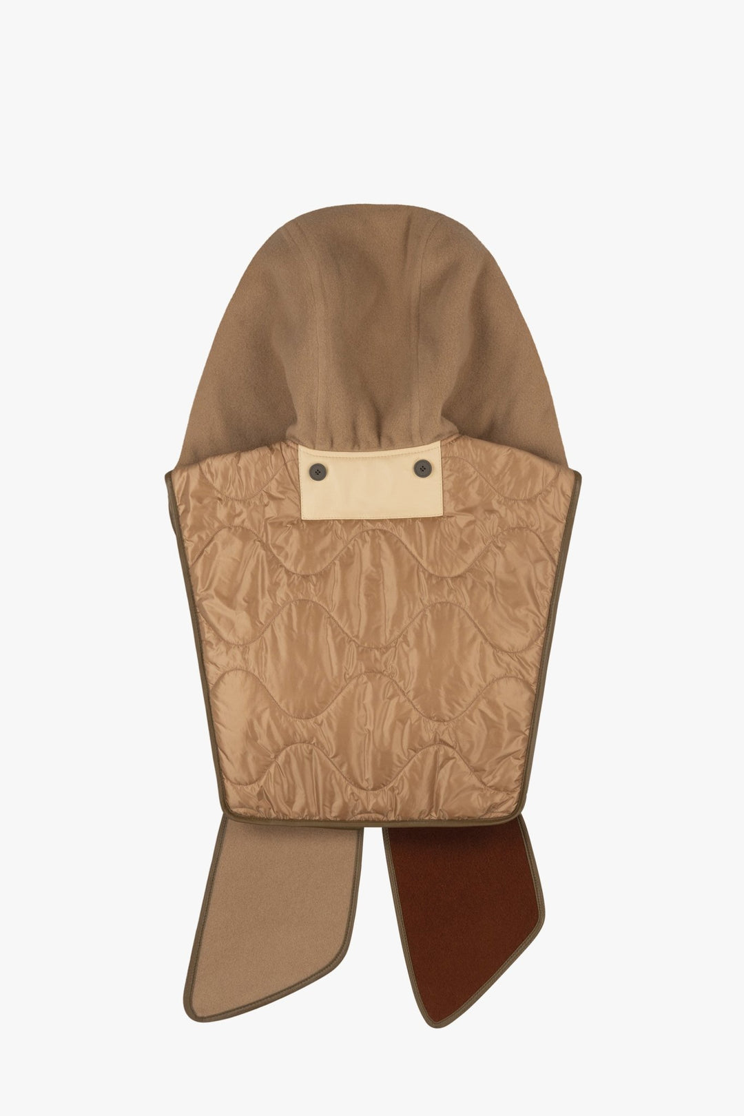 Wool Cashmere Hooded Scarf - Camel /Sienna