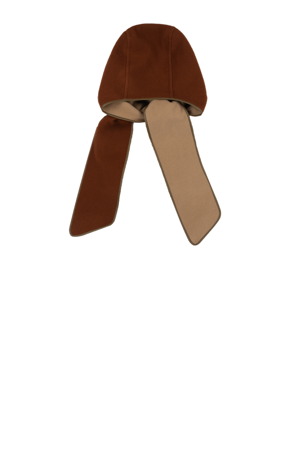 Wool Cashmere Hooded Scarf - Camel /Sienna - Layer 7