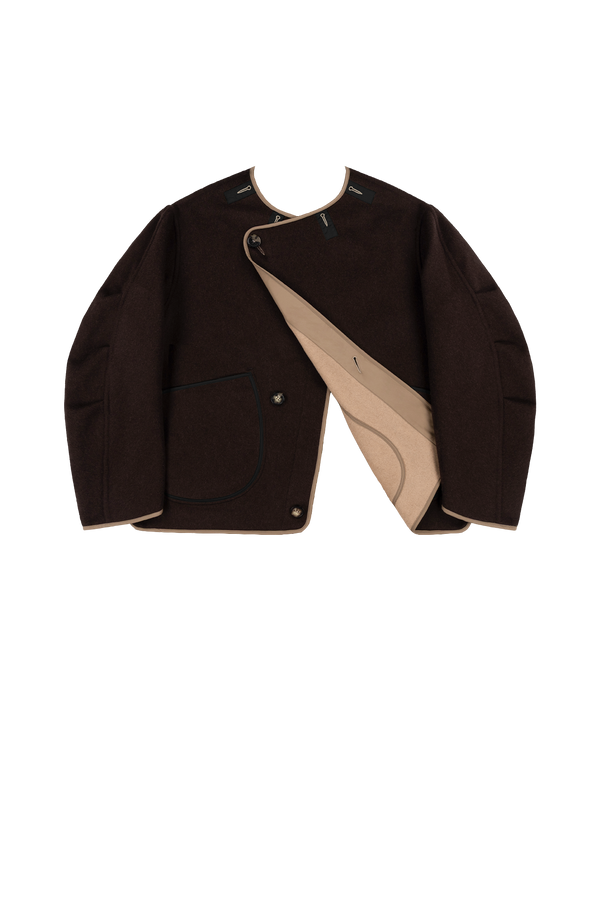 Signature Wool Peacoat - Camel / Raisin - Layer 6