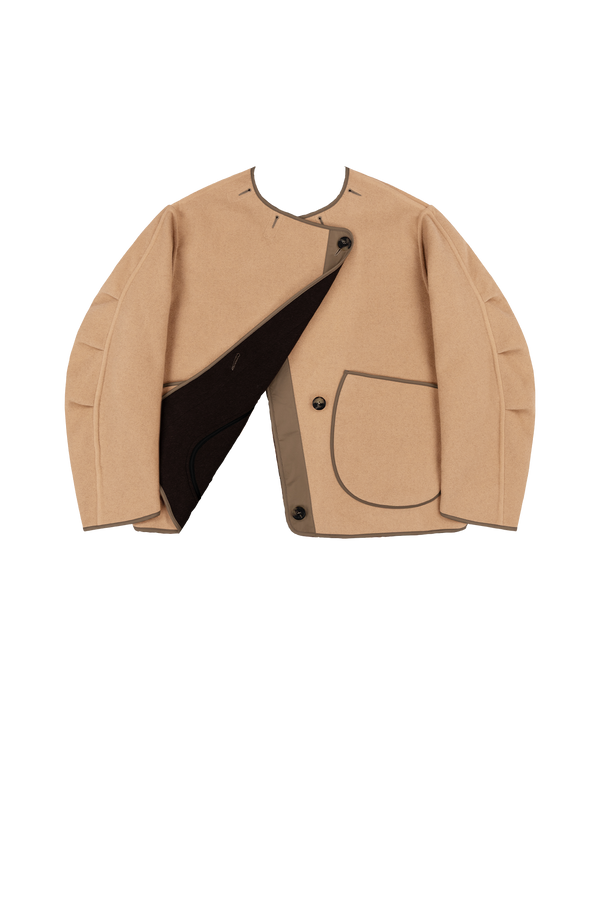 Signature Wool Peacoat - Camel / Raisin - Layer 6