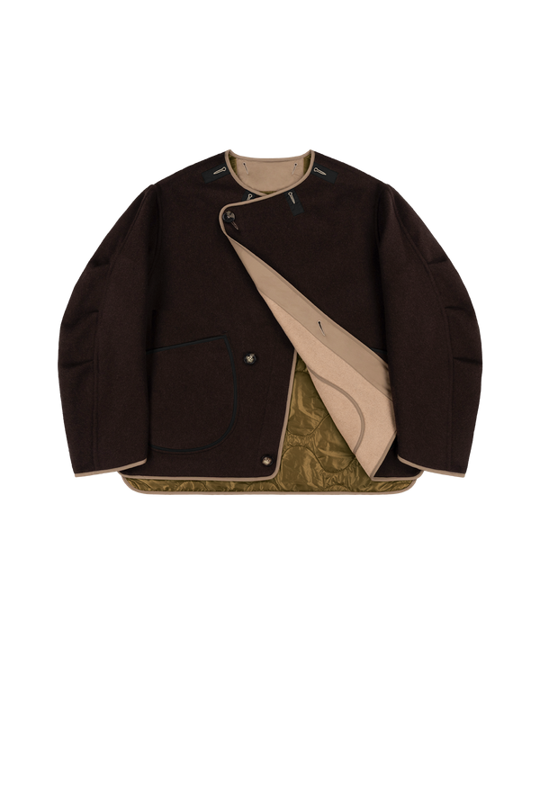 Signature Wool Peacoat - Camel / Raisin - Layer 1