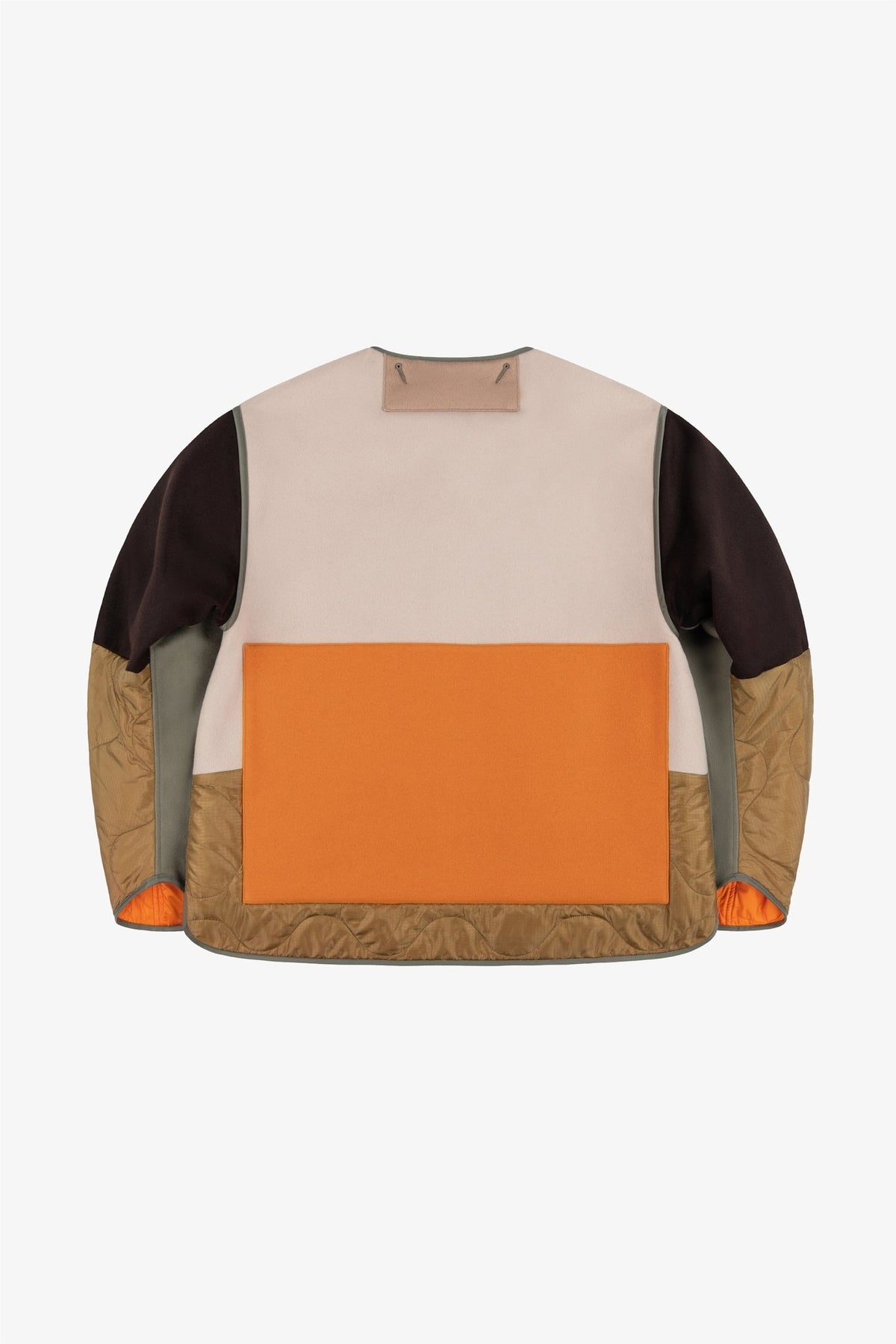 Signature Patchwork Wool Cropped Quilt - Sage / Patrol Orange