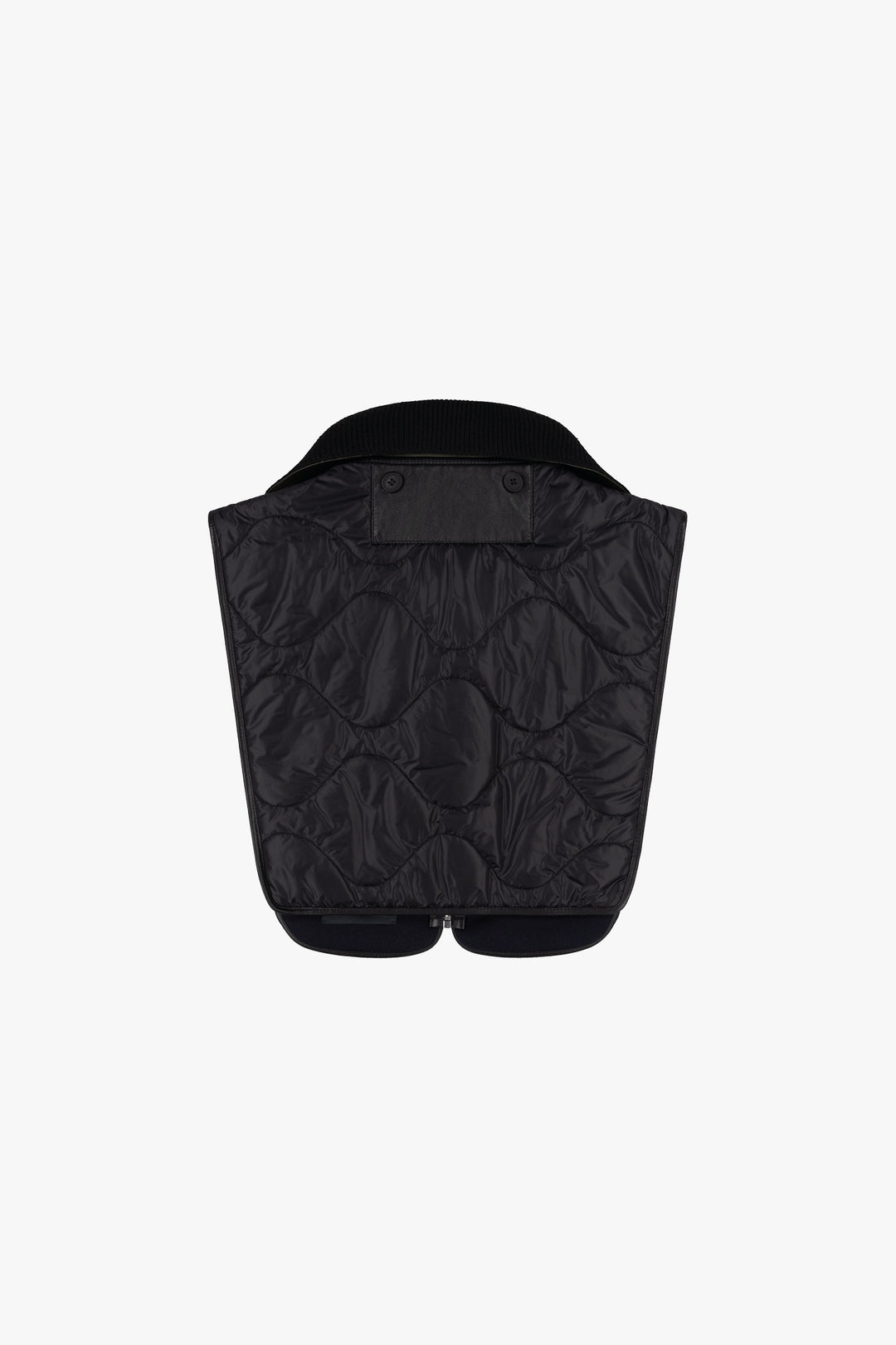 Wool & Leather Zip Collar - Dark Olive & Black / Black & Navy