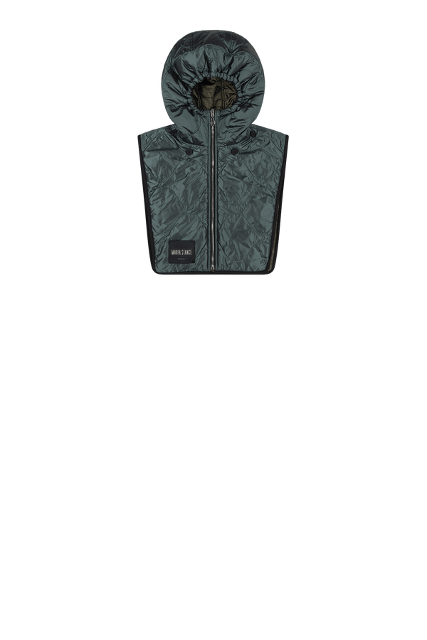 Quilted Zip Hood - Black / Mineral Green - Layer 4