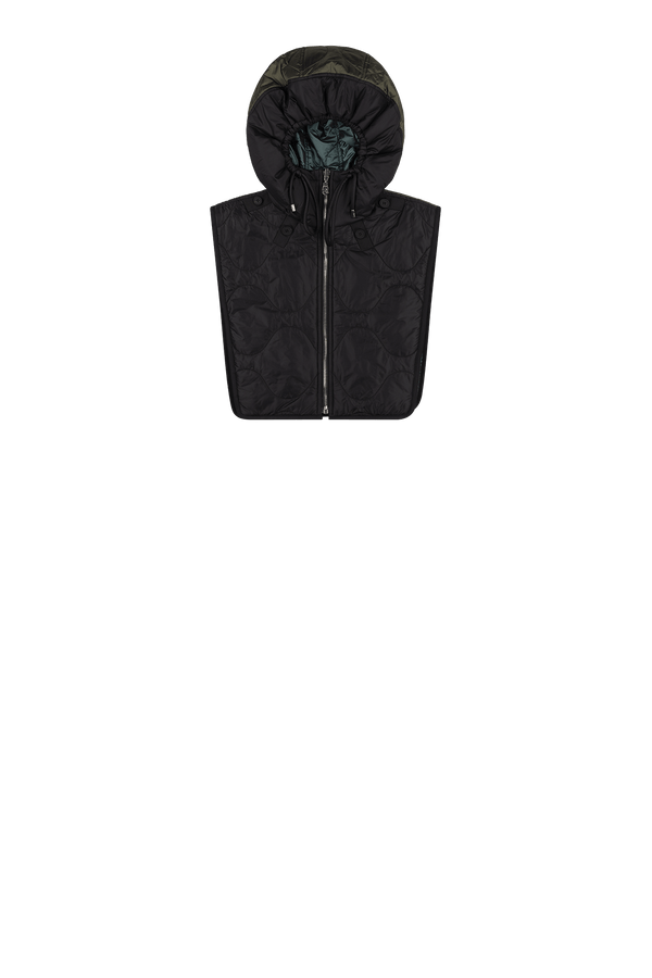 Quilted Zip Hood - Black / Mineral Green - Layer 4