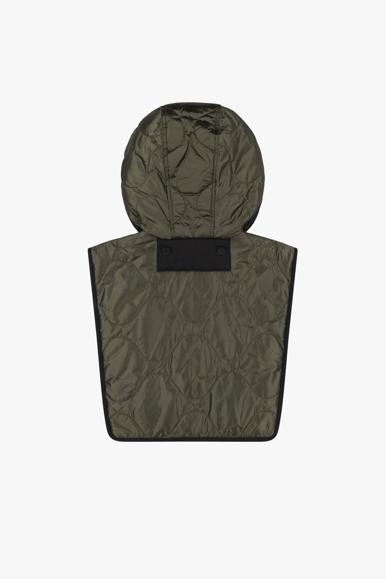 Quilted Zip Hood - Black / Mineral Green