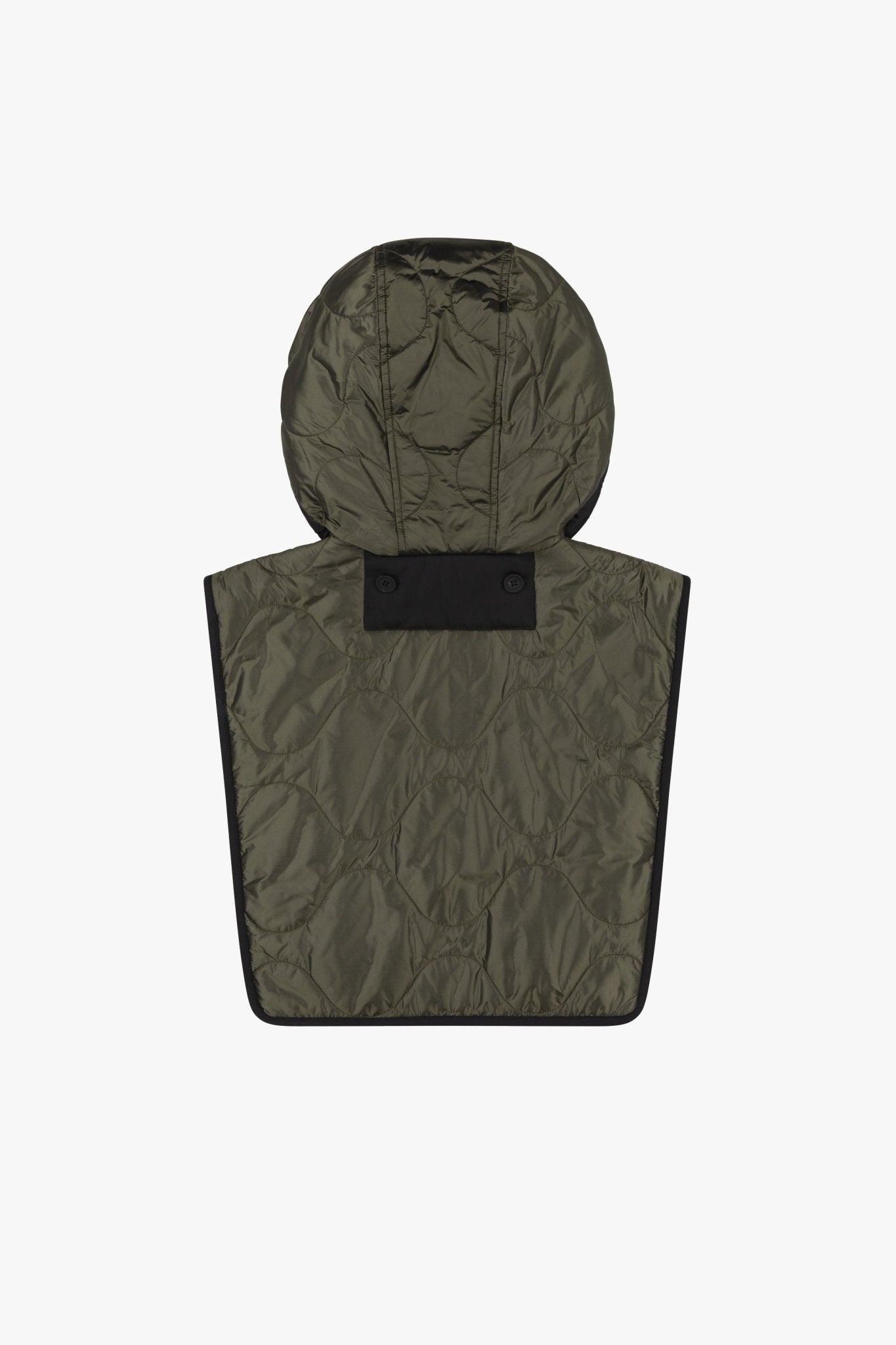 Quilted Zip Hood - Black / Mineral Green
