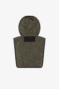 Quilted Zip Hood - Black / Mineral Green