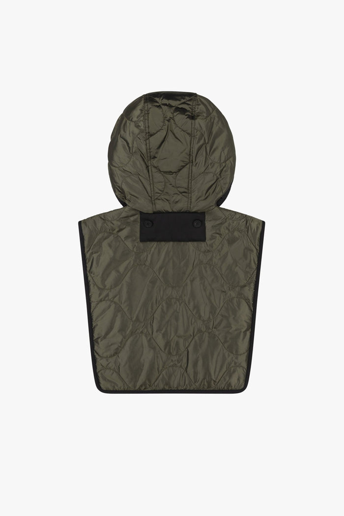 Quilted Zip Hood - Black / Mineral Green