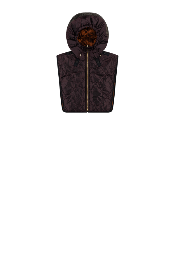 Quilted Zip Hood - Bordeaux / Amber - Layer 4