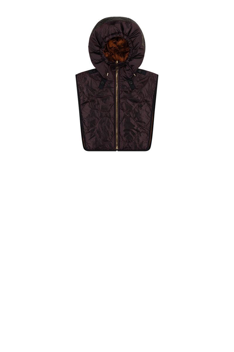 Quilted Zip Hood - Bordeaux / Amber - Layer 4