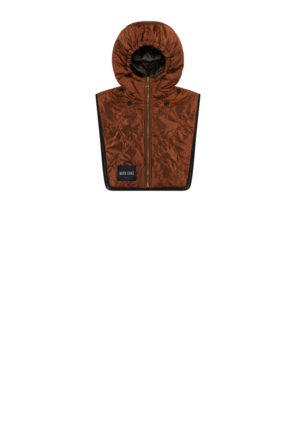 Quilted Zip Hood - Bordeaux / Amber - Layer 4