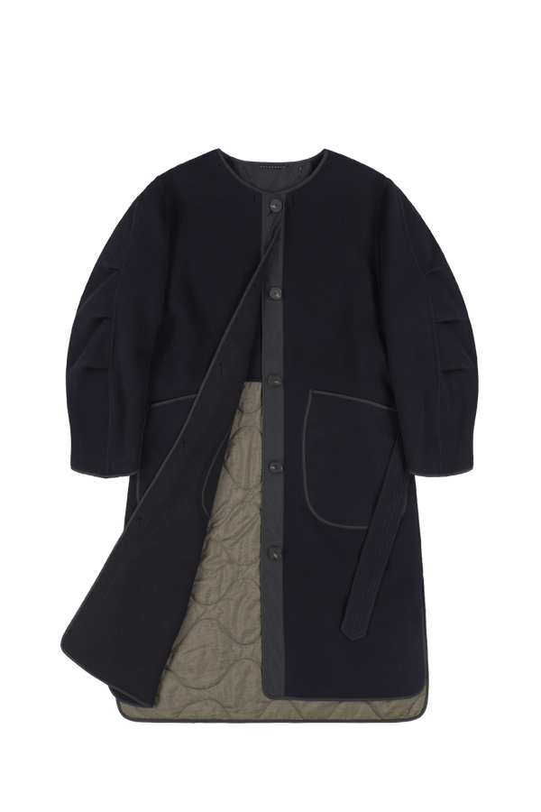 Signature Wool Parka - Navy / Black - Layer 1