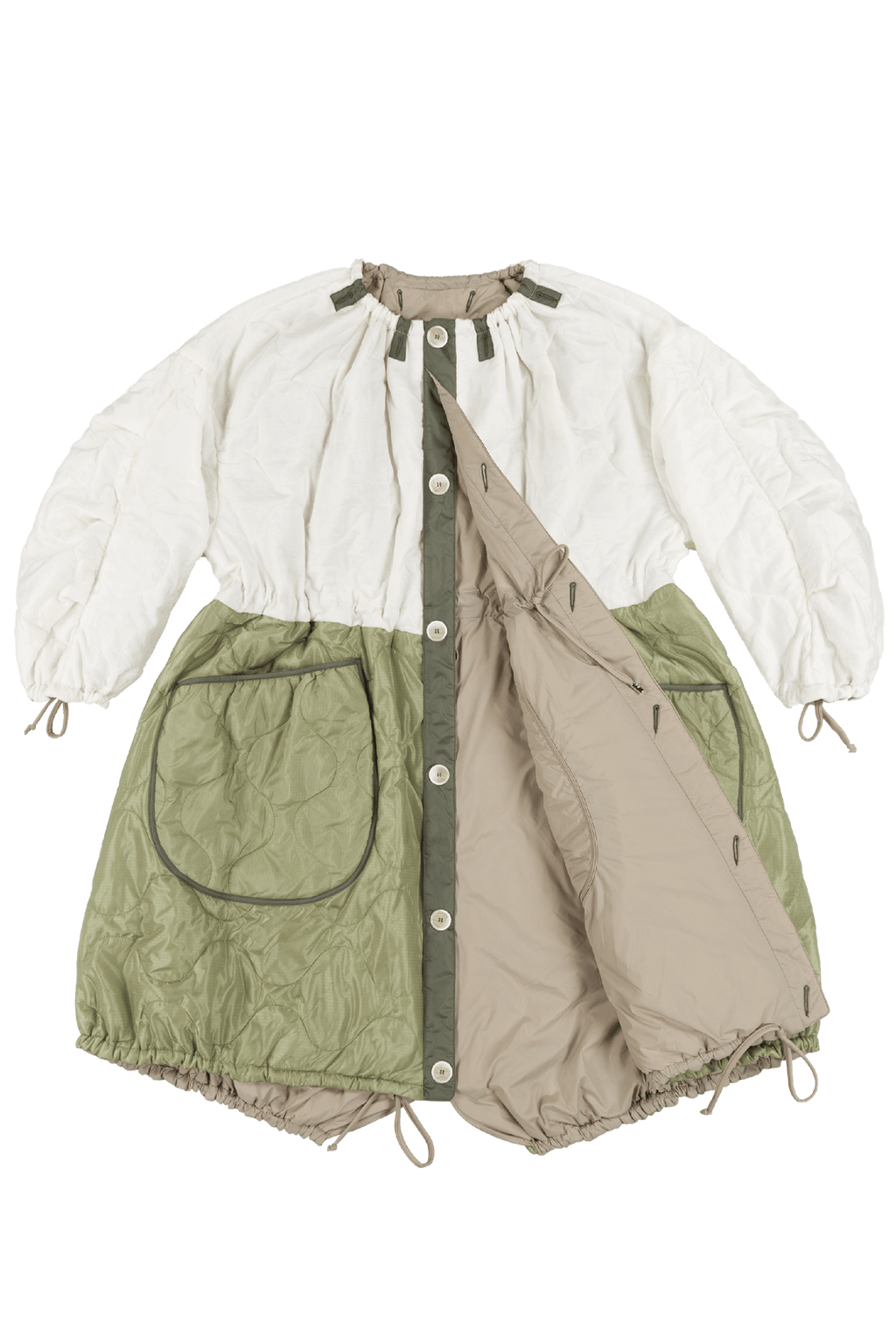 Parachute Quilted Parka - White / Stone - Layer 1