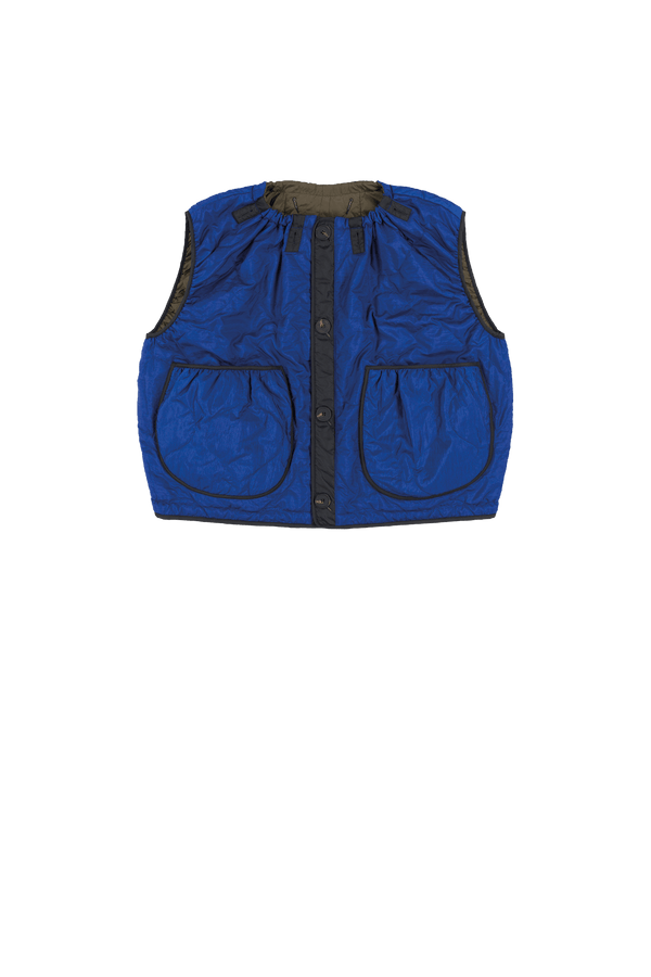 Parachute Quilted Vest - Cobalt / Dark Olive - Layer 2