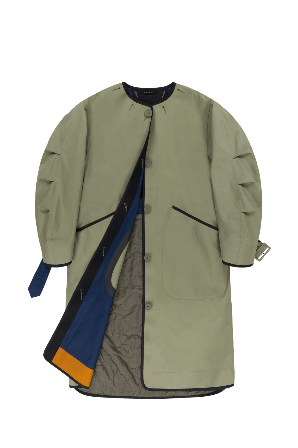 Weatherproof Bonded Raincoat - Bright Navy / Sage - Layer 1