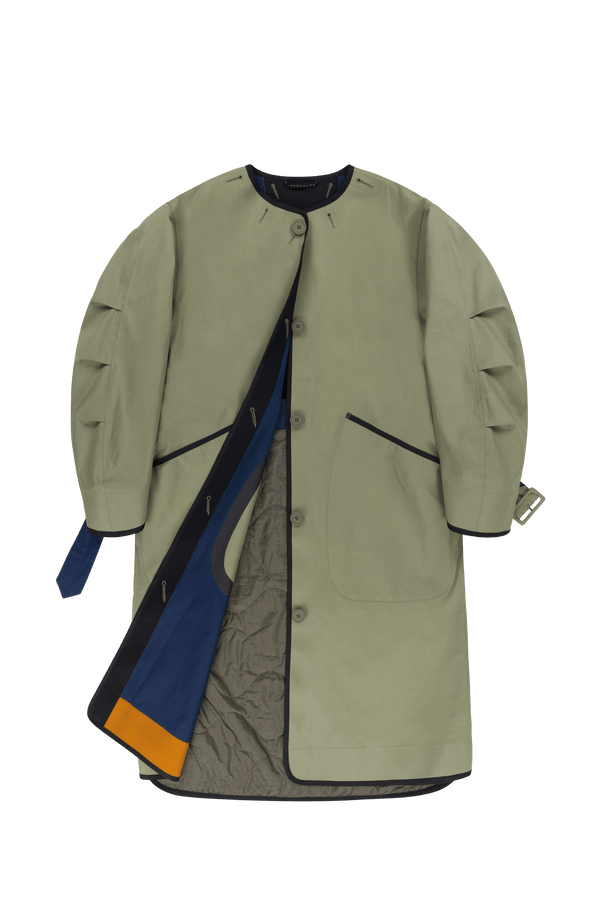 Weatherproof Bonded Raincoat - Bright Navy / Sage - Layer 1