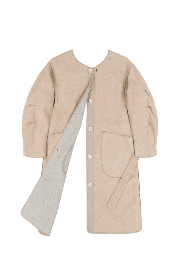 Signature Wool Parka - Taupe / Pale Grey - Layer 6