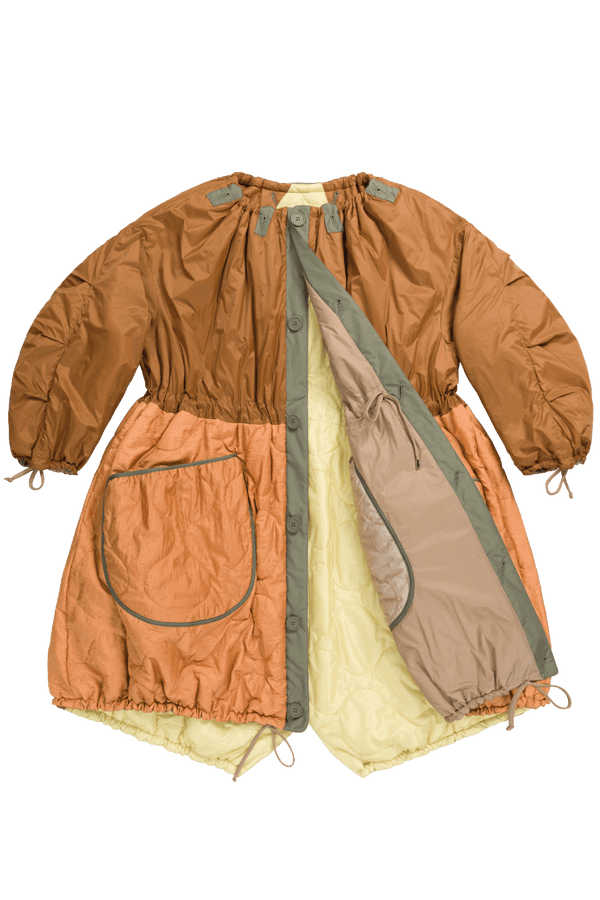 Parachute Patchwork Parka - Oak / Caramel - Layer 1