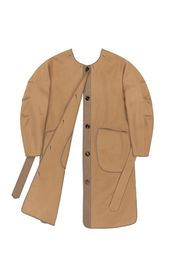 Cashmere Quilt Parka - Camel - Layer 6