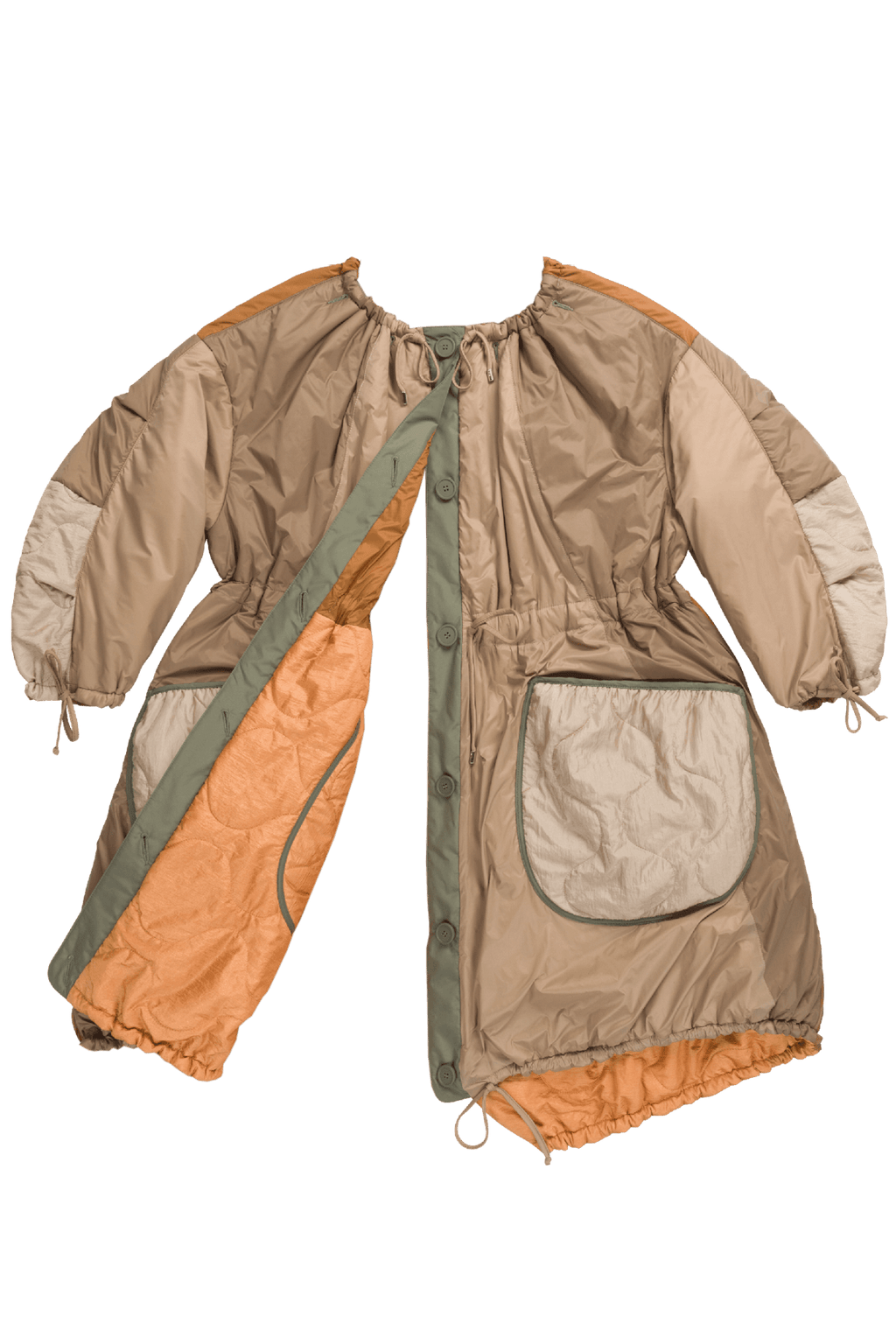 Parachute Patchwork Parka - Oak / Caramel - Layer 6