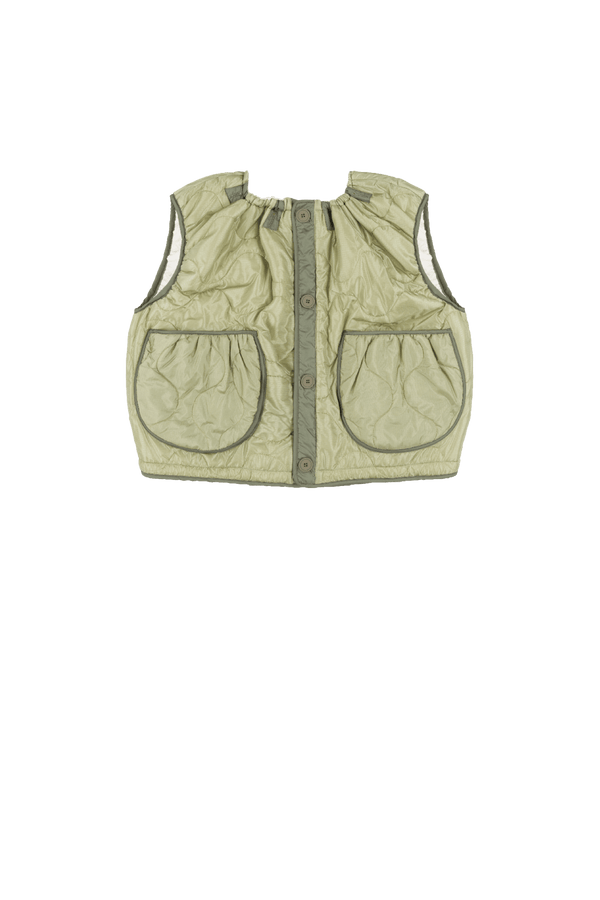 Parachute Quilted Vest - Pale Sage / White - Layer 5
