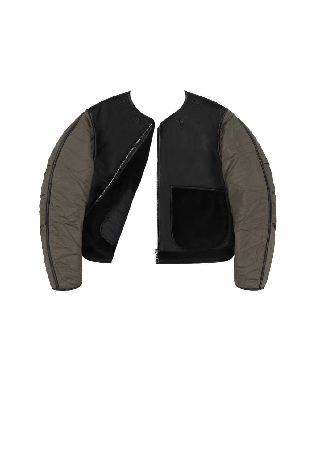 Aviator Shearling Jacket - Black / Black - Layer 6