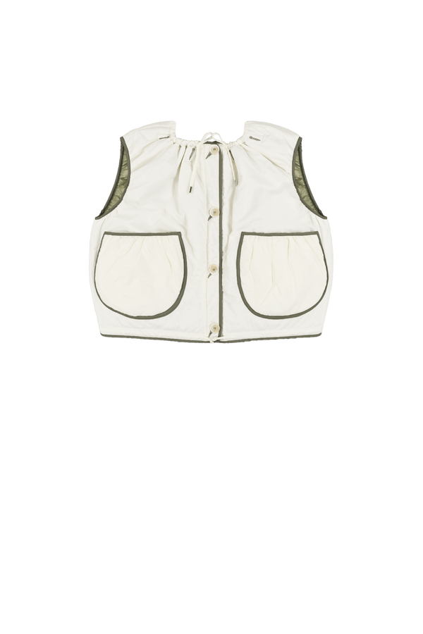 Parachute Quilted Vest - Pale Sage / White - Layer 5