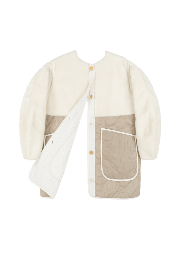 Signature Shearling Quilt - Stone / White - Layer 1