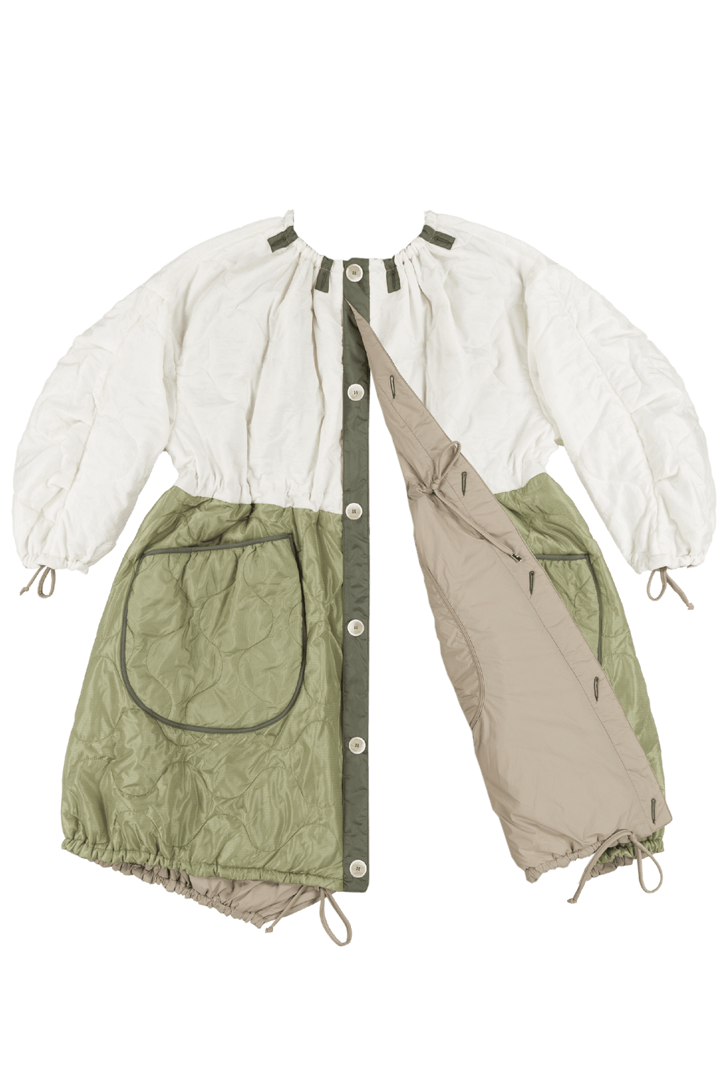 Parachute Quilted Parka - White / Stone - Layer 6