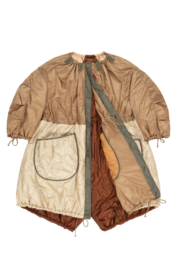 Parachute Patchwork Parka - Bronze / Mocha Brown - Layer 1