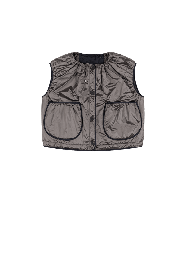 Parachute Quilted Vest - Dark Olive / Granite - Layer 2