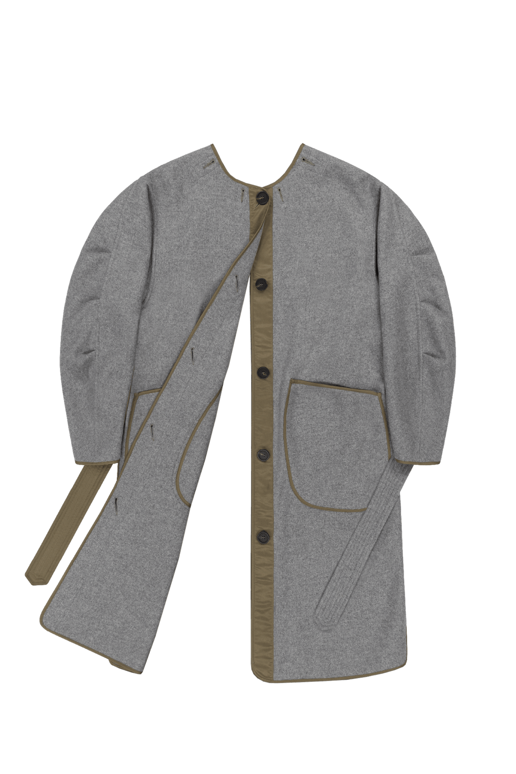 Cashmere Quilt Parka - Grey - Layer 6