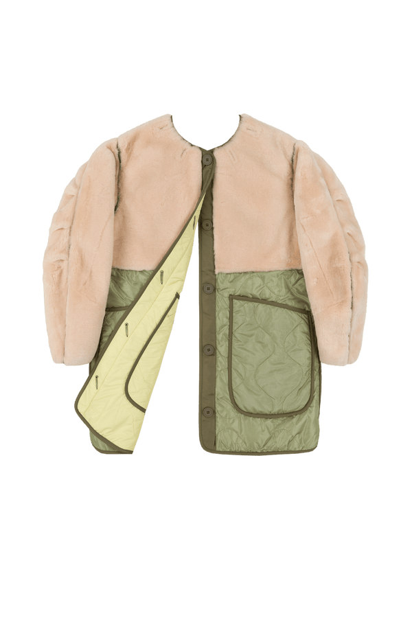 Signature Shearling Quilt - Blush / Pale Yellow - Layer 6