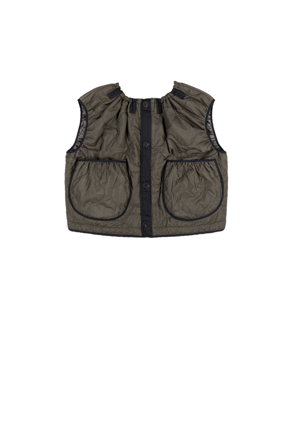 Parachute Quilted Vest - Dark Olive / Granite - Layer 5