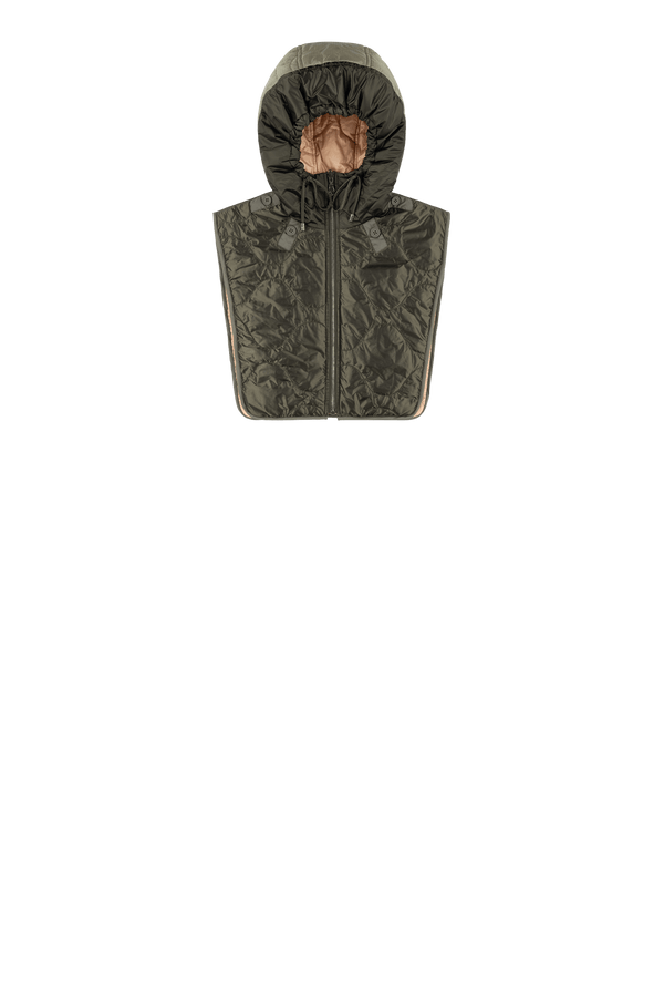 Quilted Zip Hood - Dark Olive / Soft Peach - Layer 4