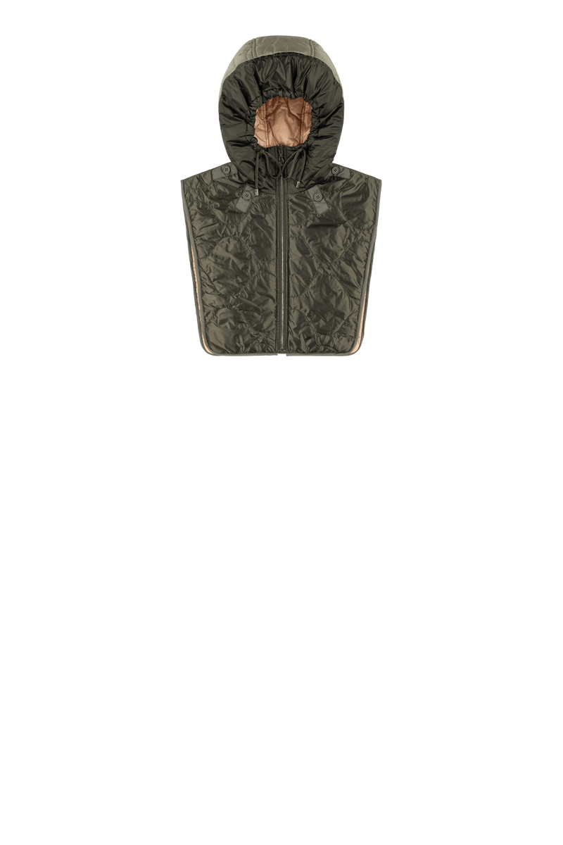Quilted Zip Hood - Dark Olive / Soft Peach - Layer 4