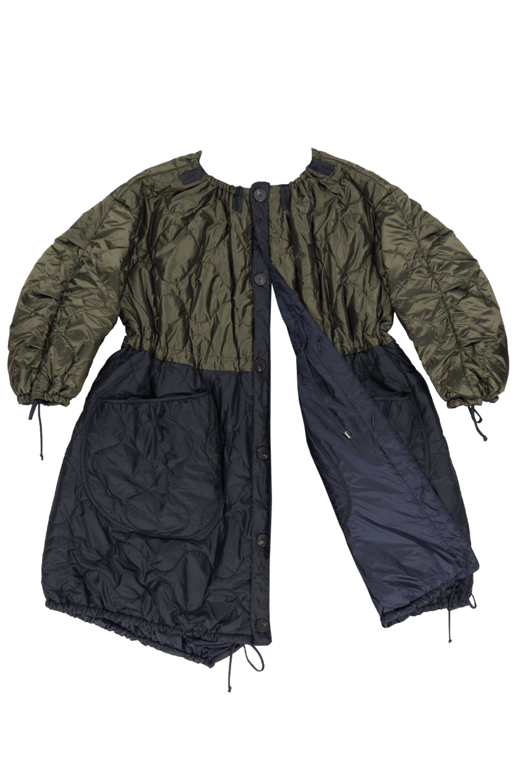 Parachute Quilted Parka - Dark Olive & Black / Midnight - Layer 6